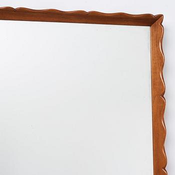 Otto Schulz, a Swedish Modern mahogany wall mirror, Boet, Gothenburg, Sweden 1930-40's.