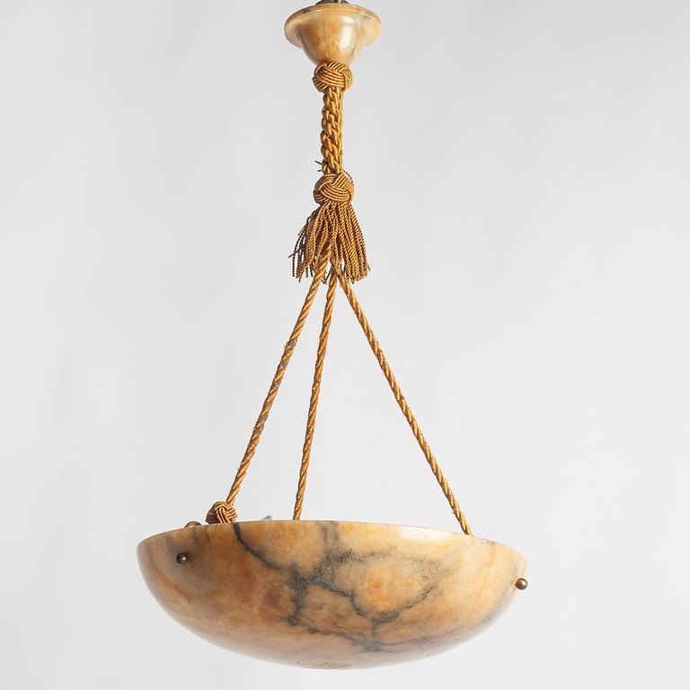 An alabaster ceiling lamp, 1920s.
