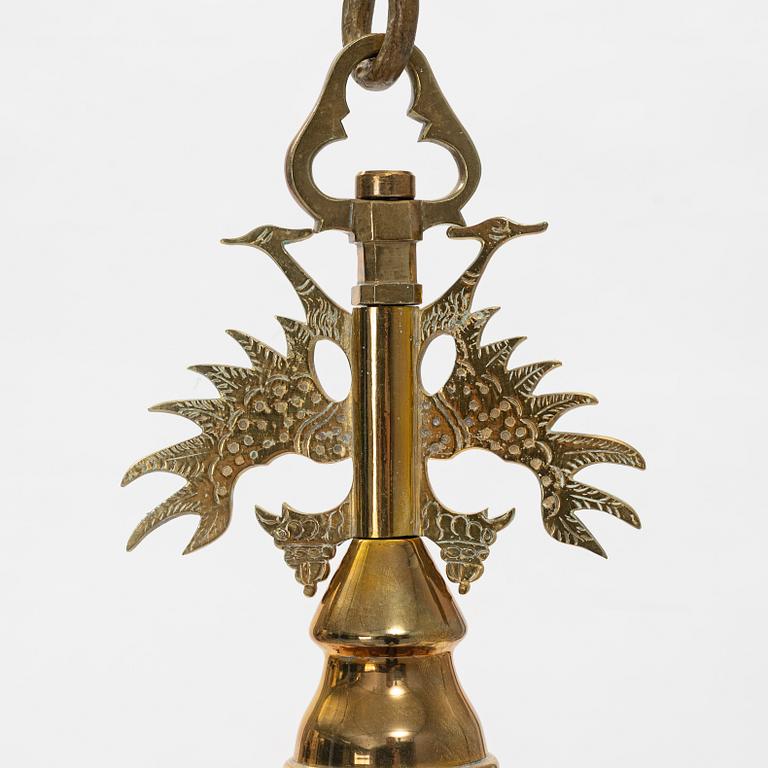 A brass baroque style chandelier, first half of the 20th century.