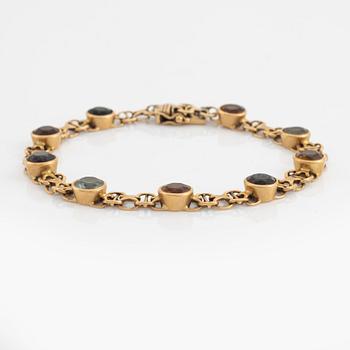 18K gold and coloured stones bracelet.
