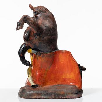 Allan Ebeling, a glazed ceramic sculpture of a bullfighter, Torshälla.