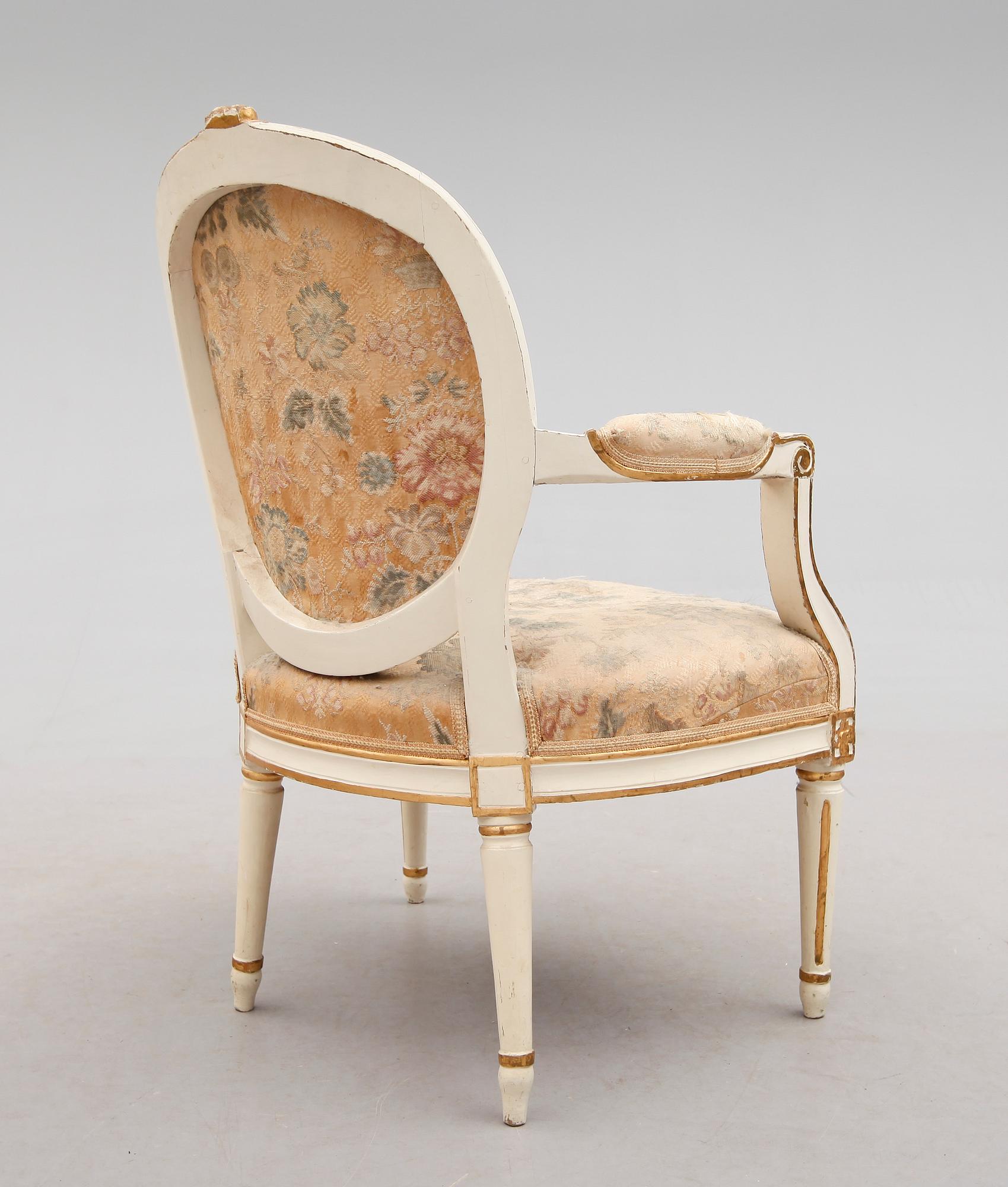 KARMSTOL, gustaviansk, 1700-talets slut.