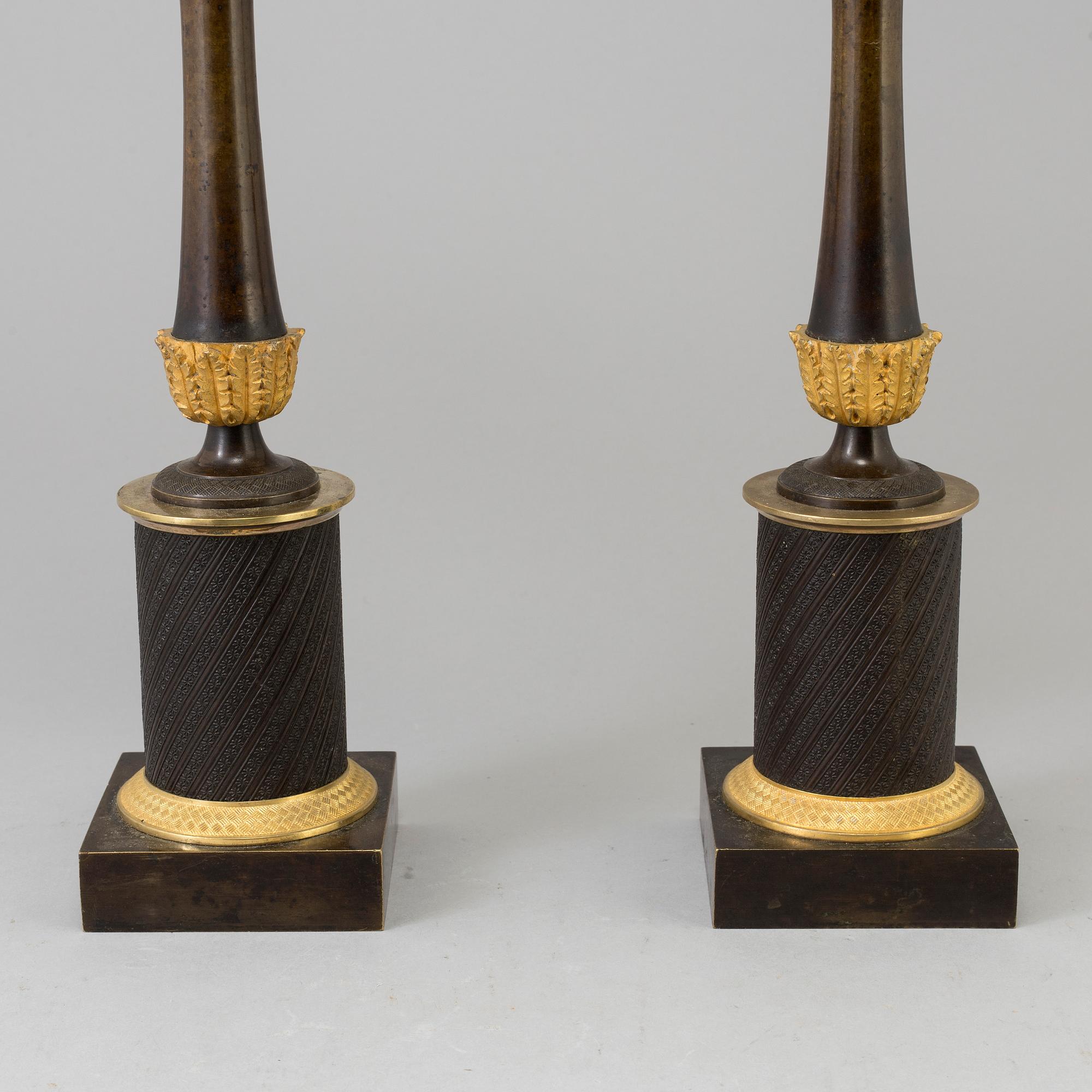 A PAIR OF CANDELABRA, empire-style, ca 1900.