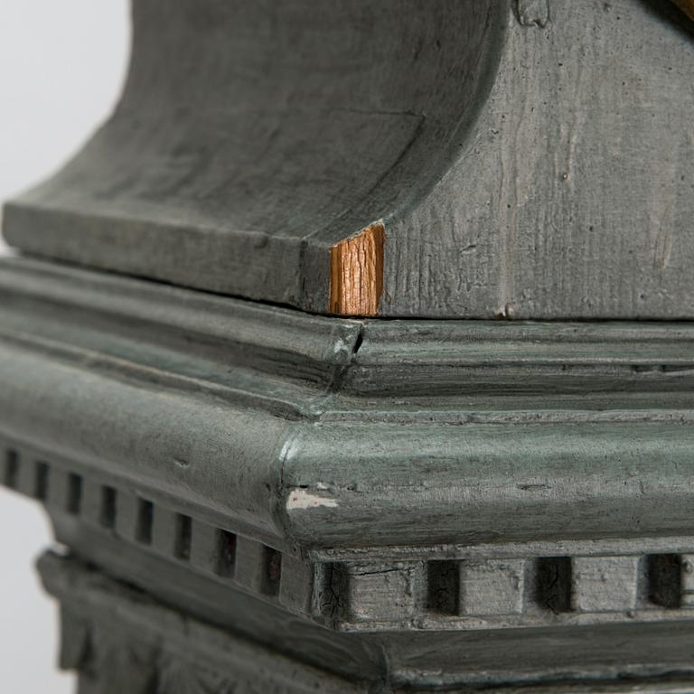A Gustavian early 19th-century longcase clock by Assar Jacobsson, Sweden.