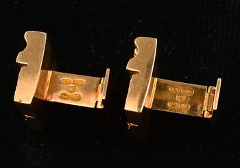 Björn Weckström, A PAIR OF CUFFLINKS, gold 14K, Kruunu Koru, 1966. Weight 18,7 g.