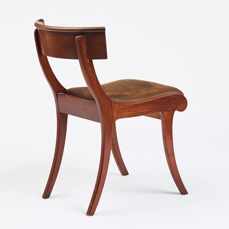 A Klismos chair, Copenhagen first half 19th century.