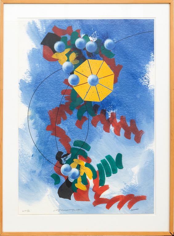Carl-Fredrik Reuterswärd, watercolour signe3d and dated 1983.