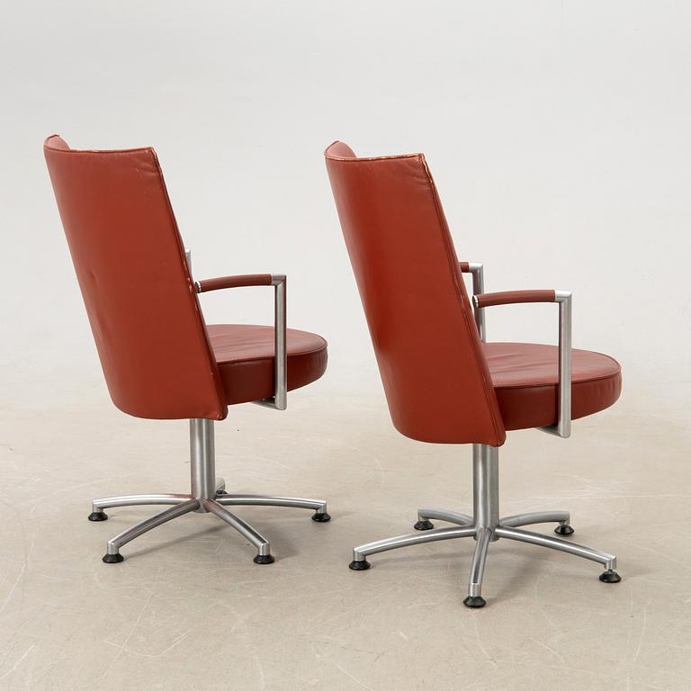 Foersom & Hiort-Lorenzen armchairs 6 pcs "Partner / EJ 70" for Erik Jørgensen Denmark, late 20th century.
