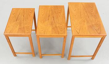 SATSBORD, 3 delar, teak, 1950-tal.