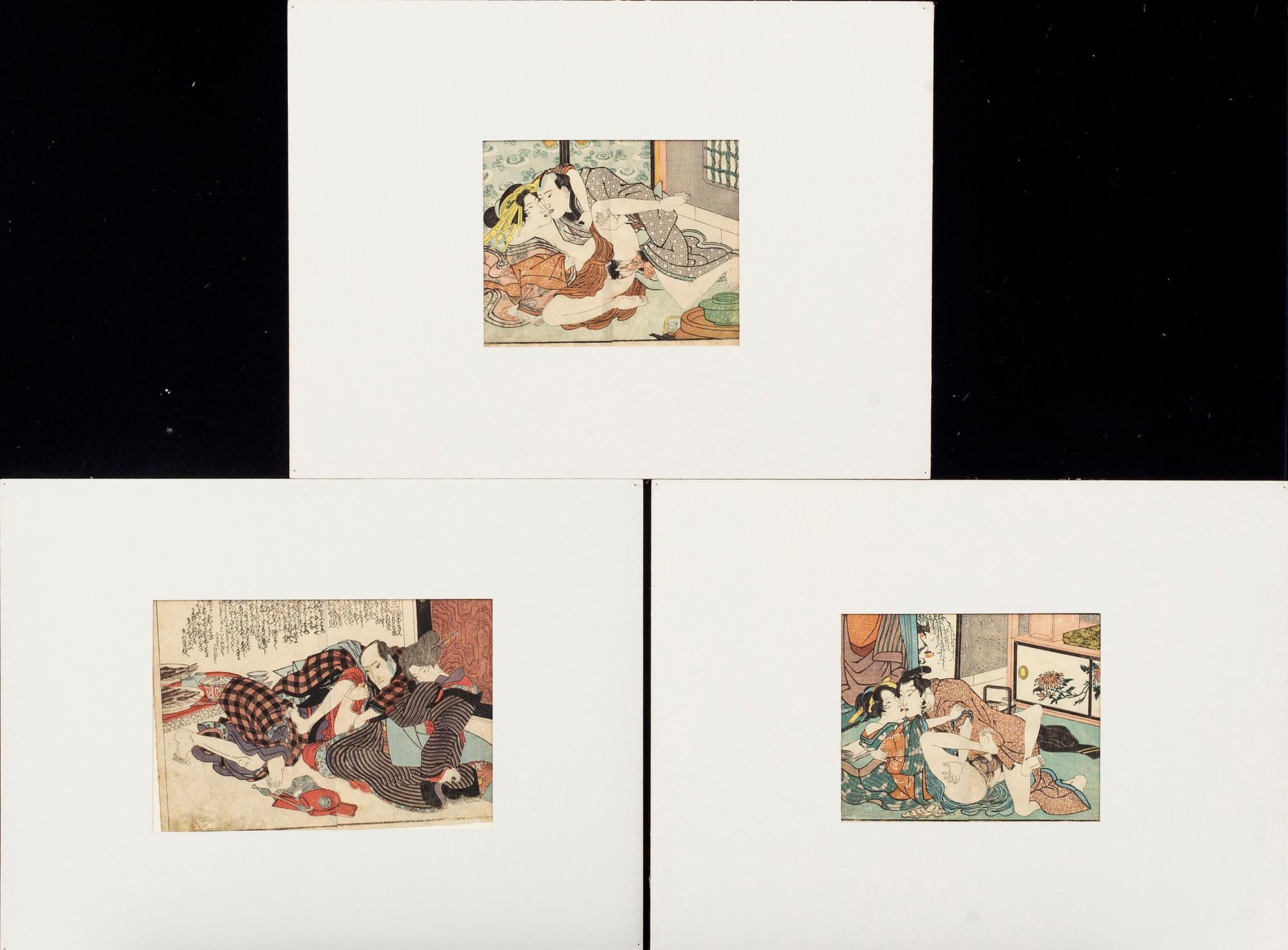 JAPANSKA TRÄSNITT, 10 + 9 st 18/1900-tal.