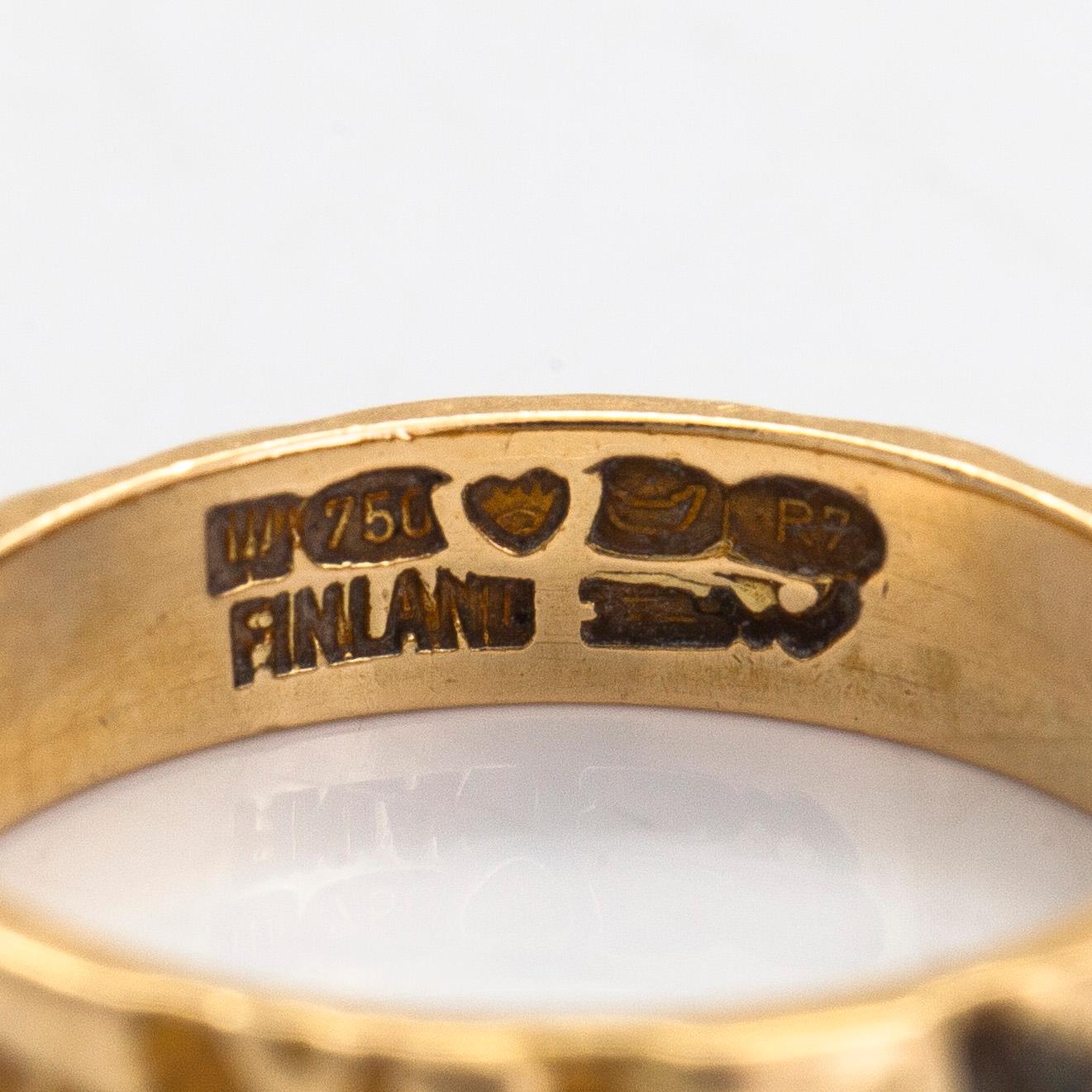 Björn Weckström, an 18K gold ring. Lapponia 1970.