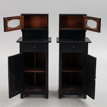 Bedside cabinets, a pair, early 20th century.