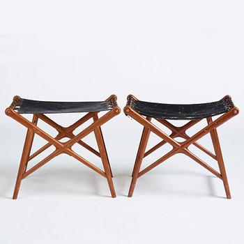 Erik Glemme, a pair of stools, Sweden 1940-50's.