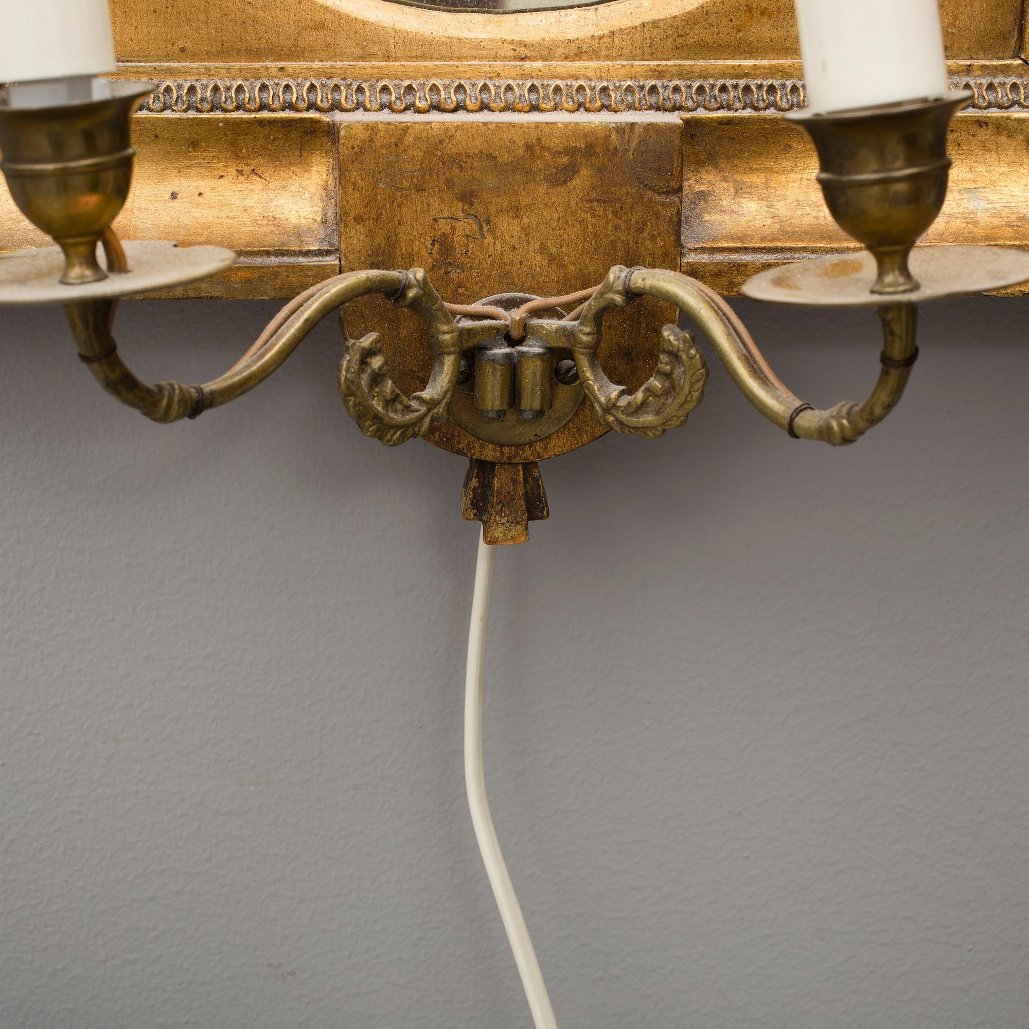 SPEGELLAMPETTER, ett par. Senempire, 1800-talets mitt.