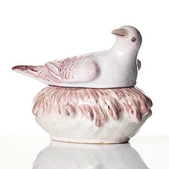 A Swedish Marieberg faience butter tureen, 18th century.