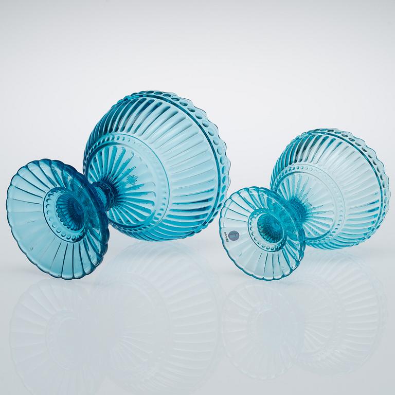 SKÅLAR, 7 st, glas, "Mariskooli" Marimekko, Iittala.