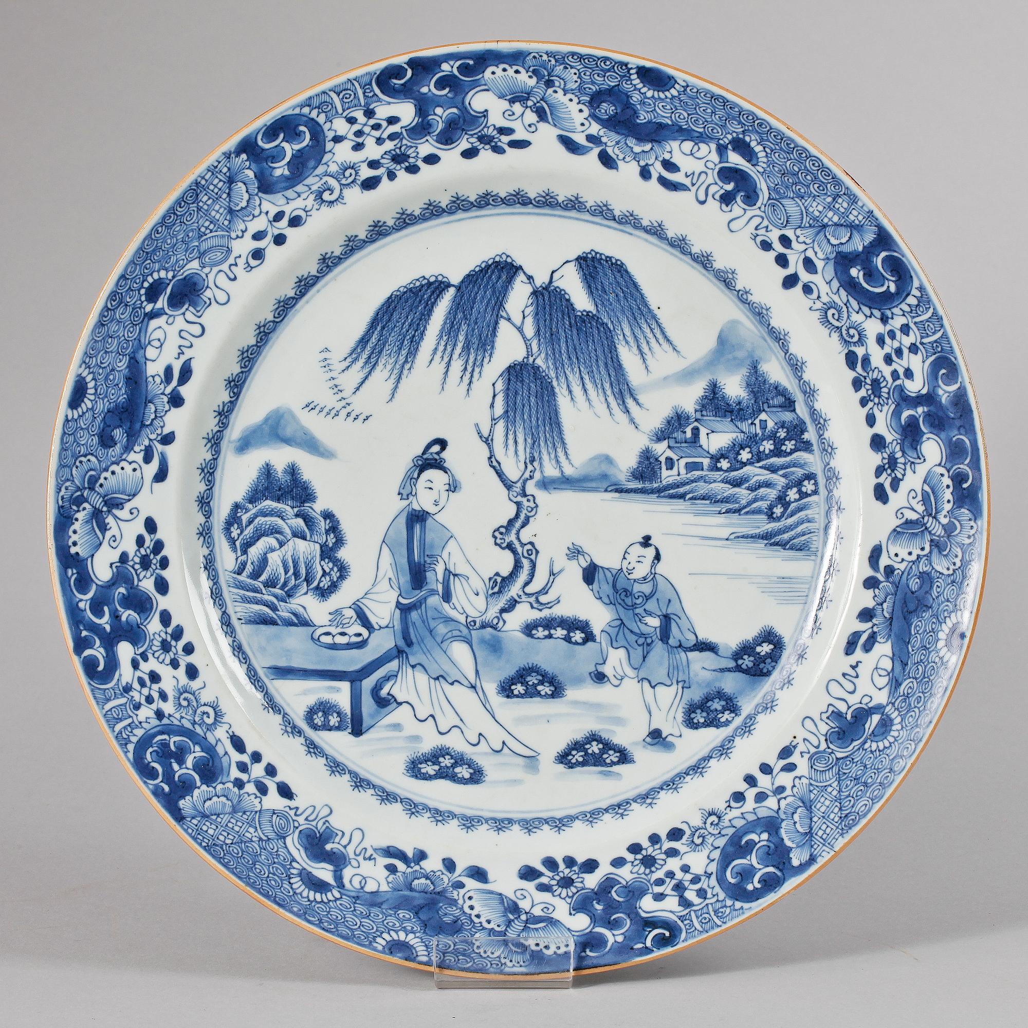 STEKFAT, kompaniporslin.  Qing dynastin, Qianlong (1736-95).