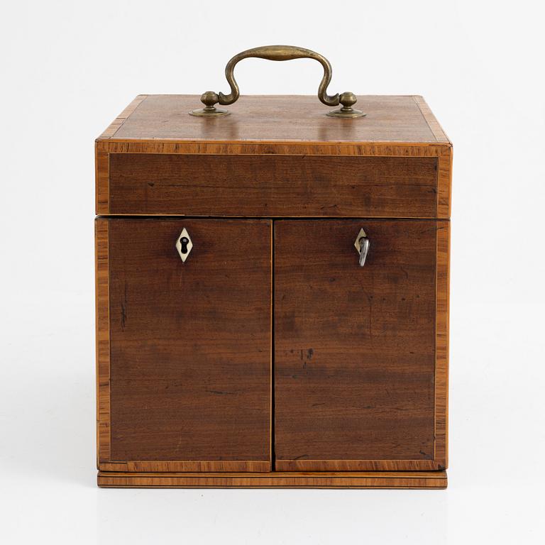 A George III mahogany apothecary cabinet, circa 1800.