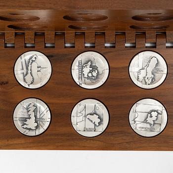 Minnesmedaljer, 6 st, sterlingsilver, Sporrong AB, Norrtälje 1977.