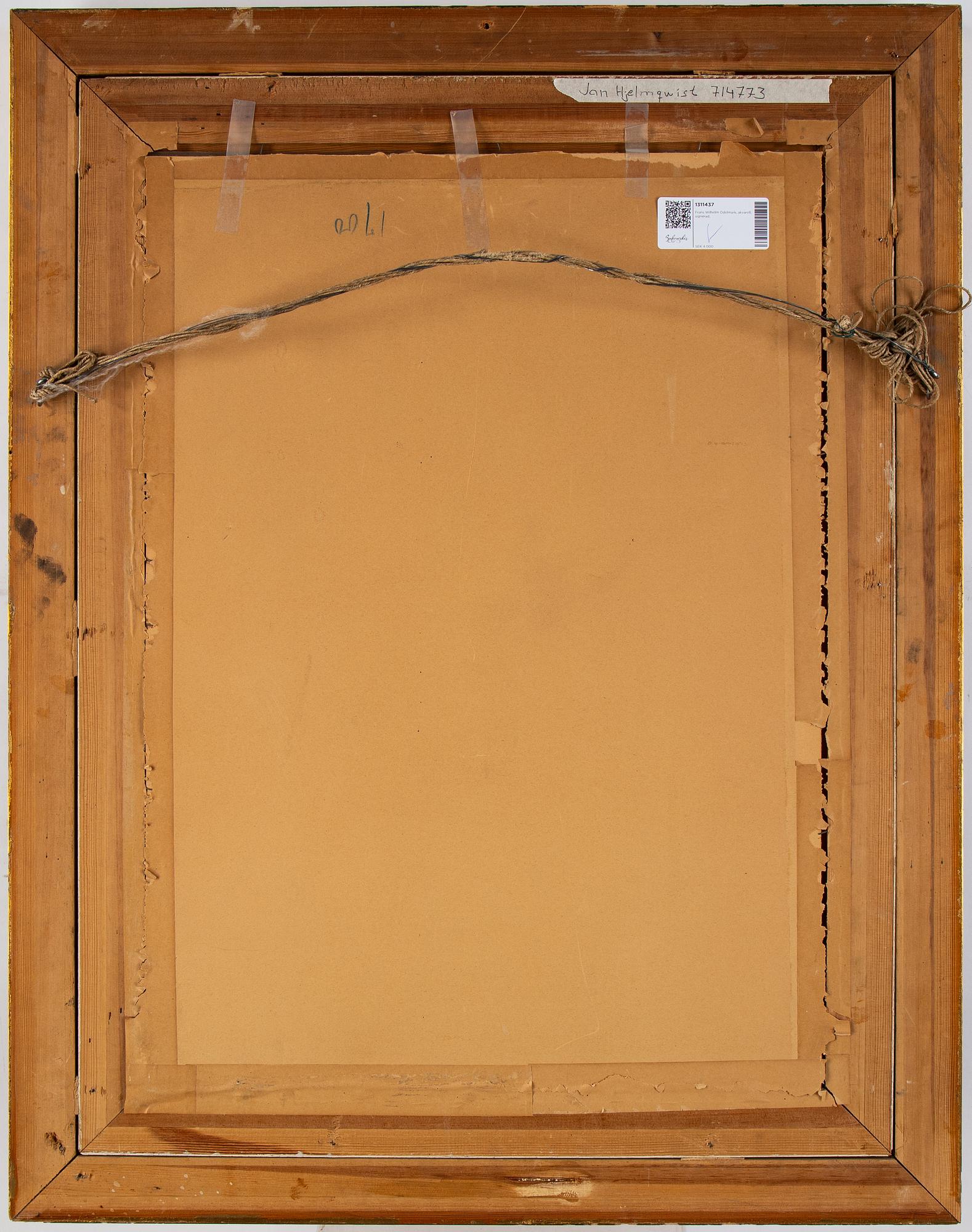 Frans Wilhelm Odelmark, akvarell, signerad.