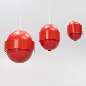 Uno & Östen Kristiansson, three ceiling lamps, 'Globo ring', Luxus, Vittsjö.