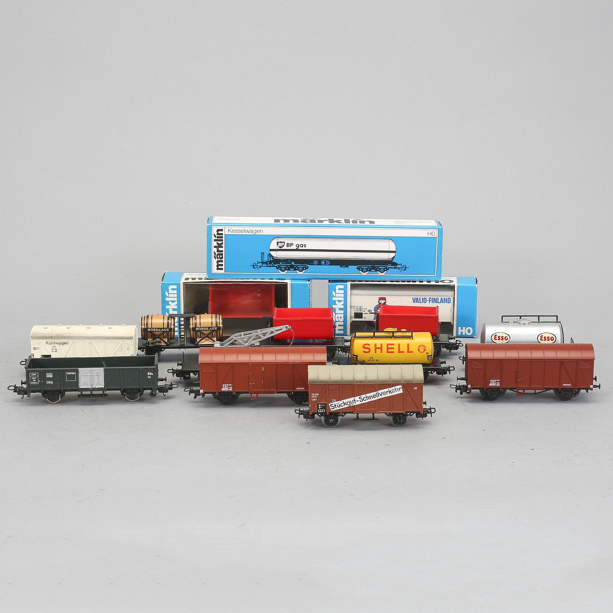 MÄRKLIN, godsvagnar, 14 st, vissa i originalkartong.