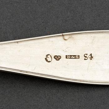 A Swedish 19th century silver caster-spoon, mark of Barkander & Söhrling, Linköping 1848.