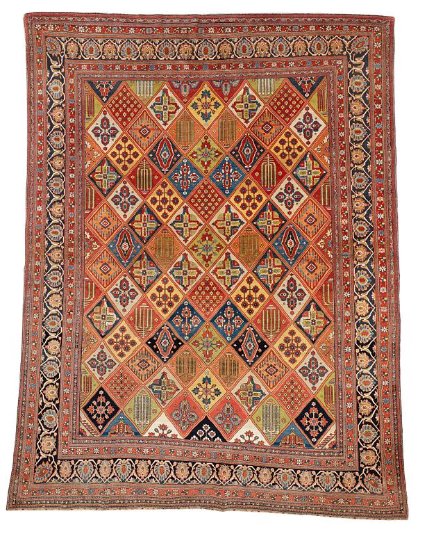 Matto, a semi-antique Kashan Motachem, ca 292-297 x 220-236 cm (as well as one end with 0,5-1 cm flat weave).