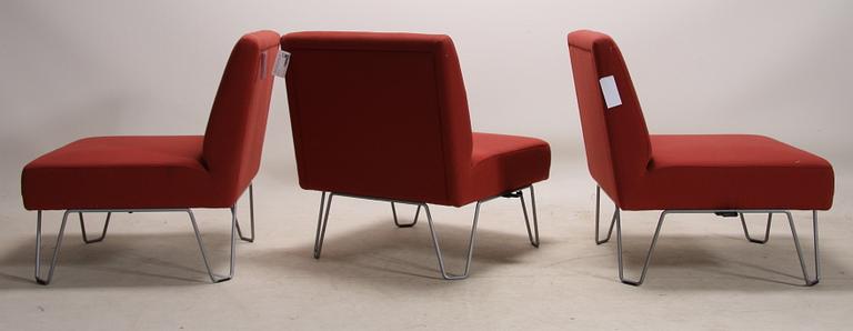 FÅTÖLJER, 3 st, modell "Qvarto", Lindau & Lindekrantz för Lammhult.