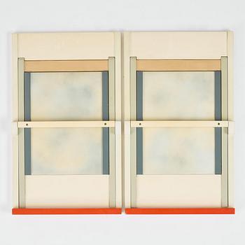 Igor Cronsioe, a pair of "Sudden Seat" folding chairs, Futura Gallery, Stockholm, 1983.
