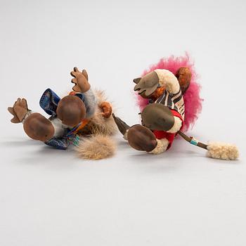 Nukke/peikkopari, "Hiski ja Himmi", Atelier Fauni, 1950-/60-luku.