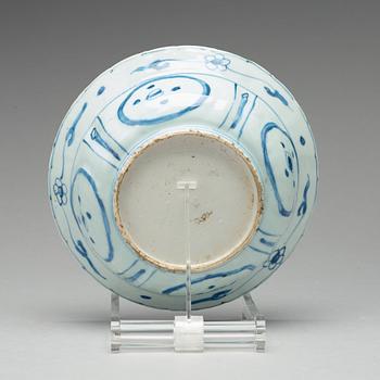 A blue and white kraak bowl, Ming dynasty, Wanli (1523-35).