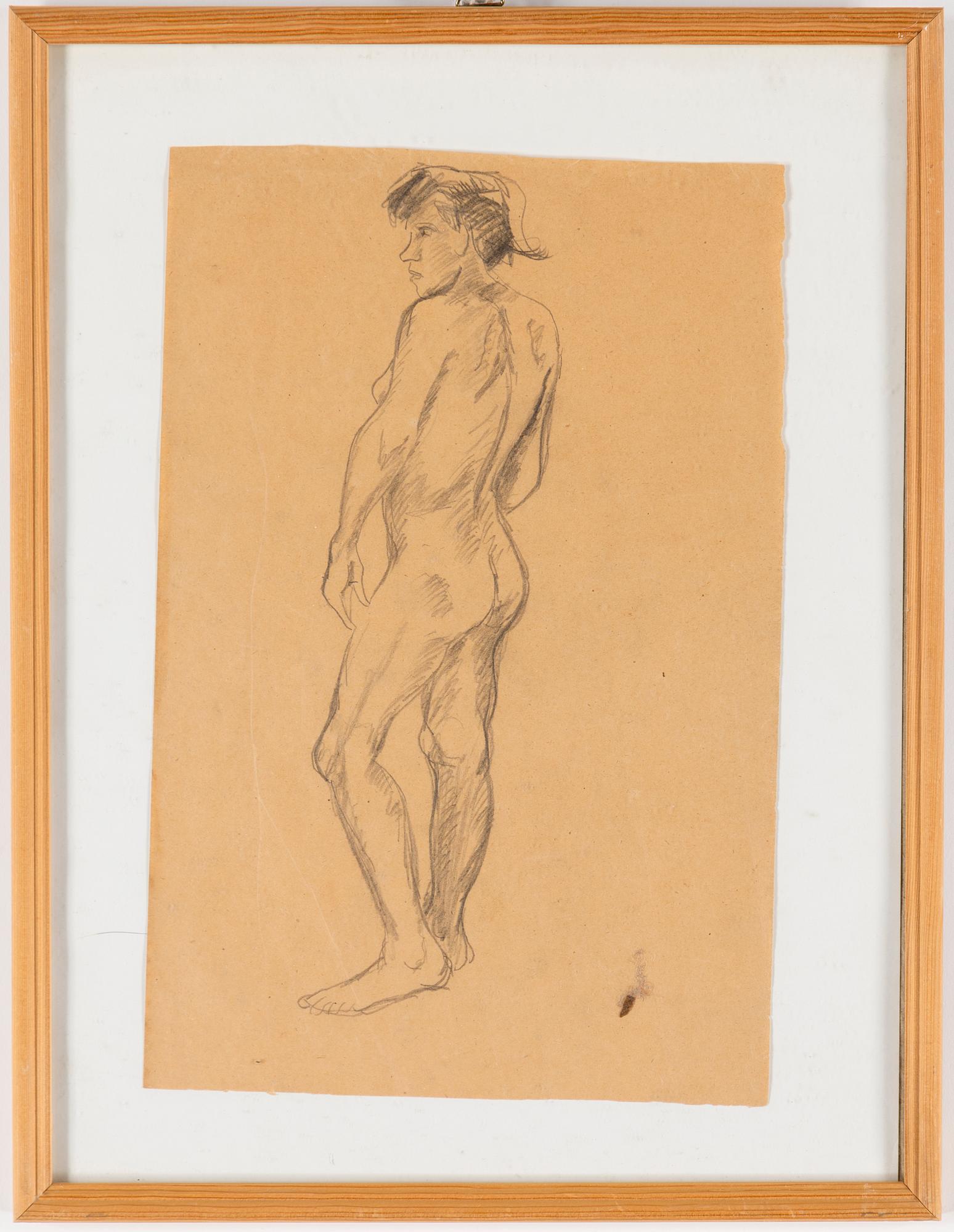 JOHANNES RIAN, tillskriven, blyertsteckning.