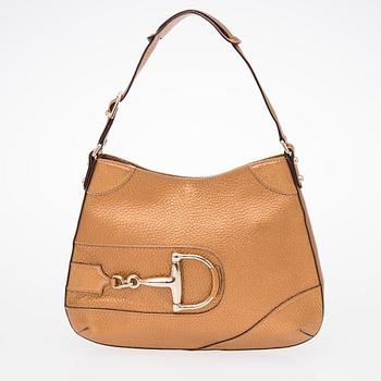 A Gold Leather Hasler Horsebit Hobo Bag.