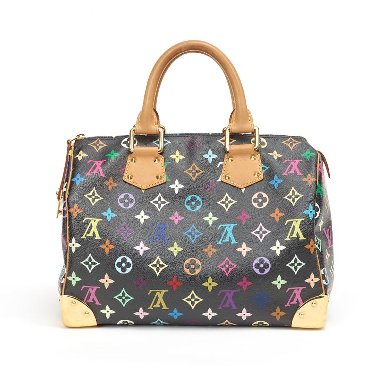 A black "Monogram multicolore" handbag by Louis Vuitton, "Speedy 30".