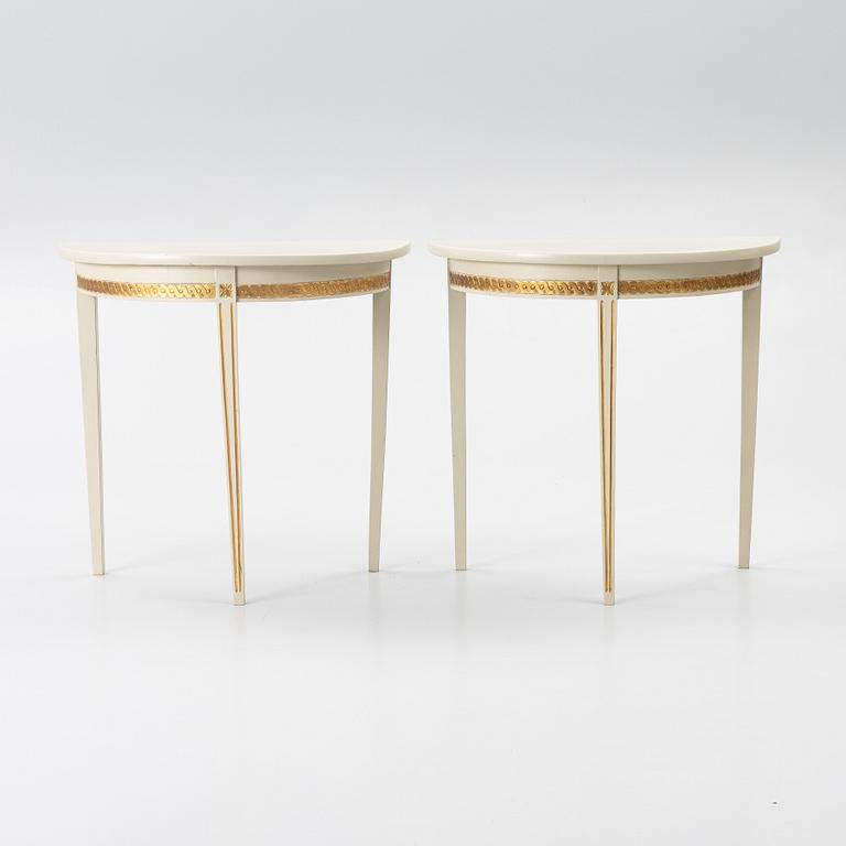 Side tables, a pair, Gustavian style, 19th century.