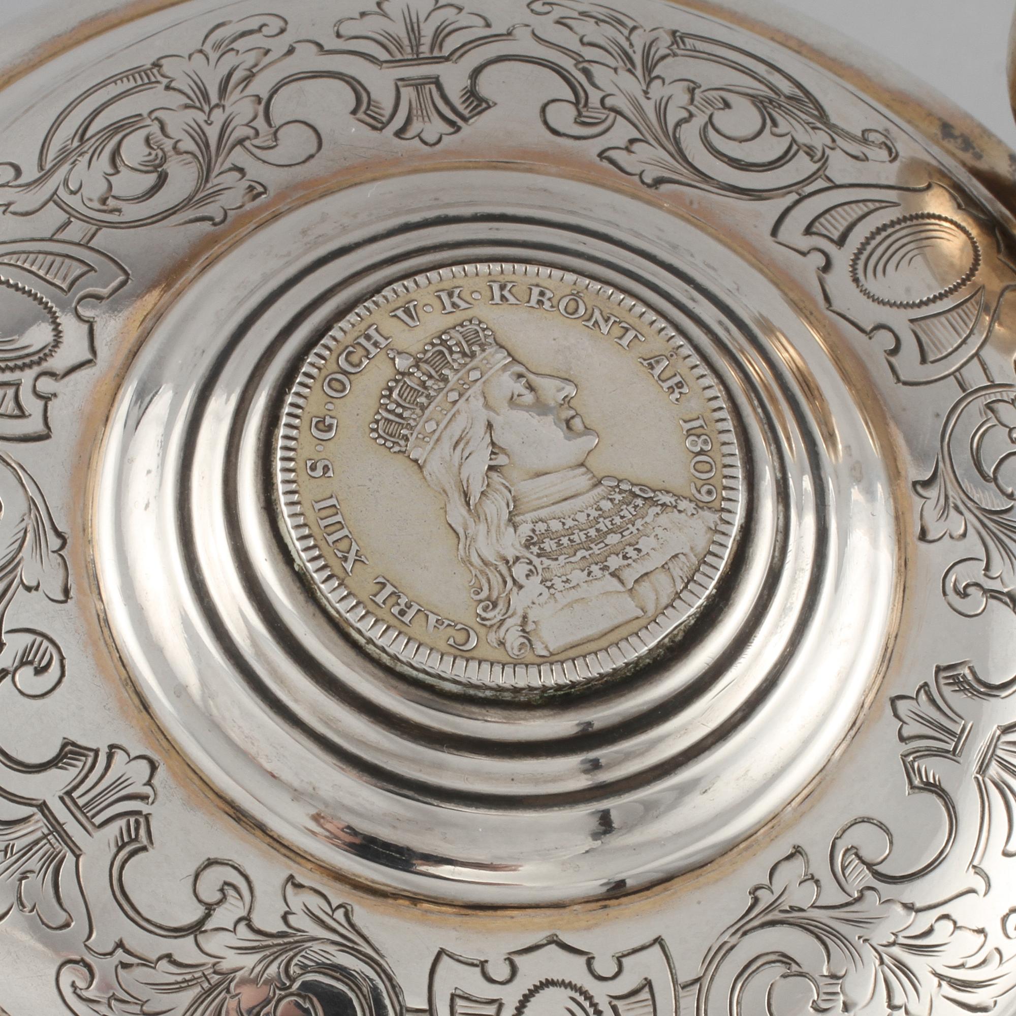 STOP, silver, barockstil, C.G. Hallbergs Guldsmeds AB, Stockholm 1905. Vikt 457 g.
