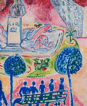 Isaac Grünewald, "Kungsträdgården, i solgasset".