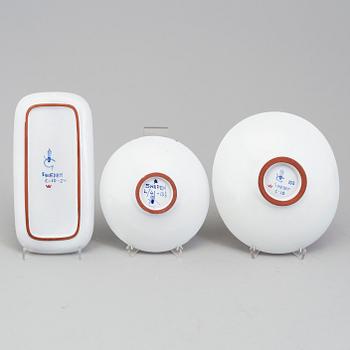 STIG LINDBERG, skålar och fat, 5 st, fajans, Gustavsberg studio 1950-tal.