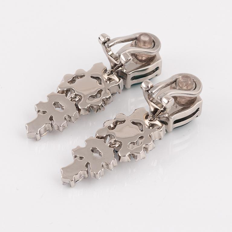 Prada, a pair of clip-on rhinestone and strass earrings.