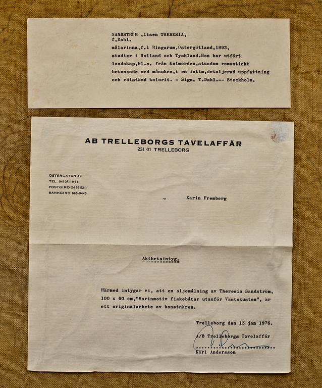 JOHAN OSSIAN-ANDERSSON, olja på duk. Signerad Th Andersson och daterad 1927.