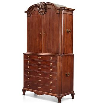 2. A Swedish rococo mahogany writing cabinet attributed to N. Dahlin (master in Stockholm-1761-87).