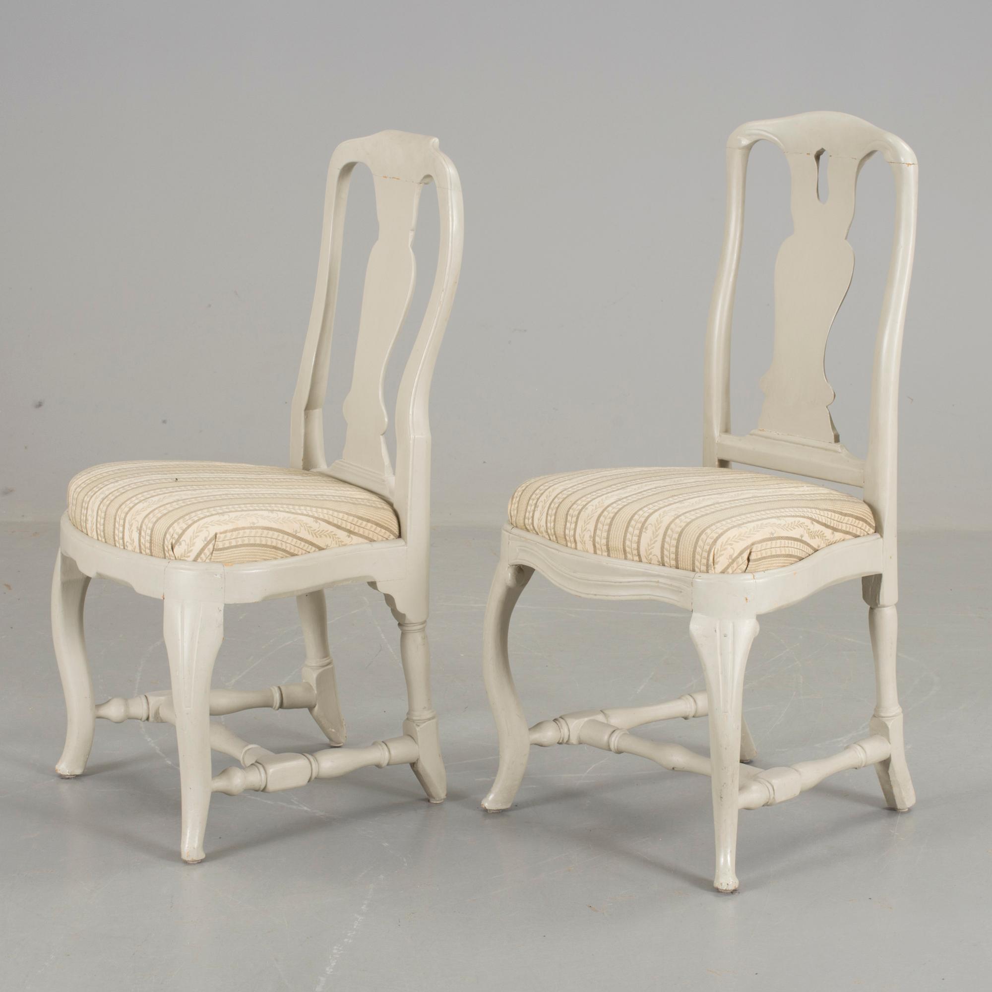 STOLAR, 2 stycken, senbarock, 1700-tal.