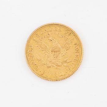 A US 5 dollar goldcoin 1880,