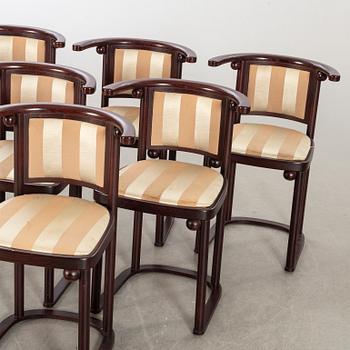 JOSEF HOFFMANN, a set of six "bat" chairs Wittmann Austria later part of the 20th century.