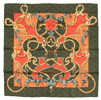 460. HERMÈS, a silk jacquard scarf, "L'Intruction du Roy en l'exercice de Monter à Cheval".