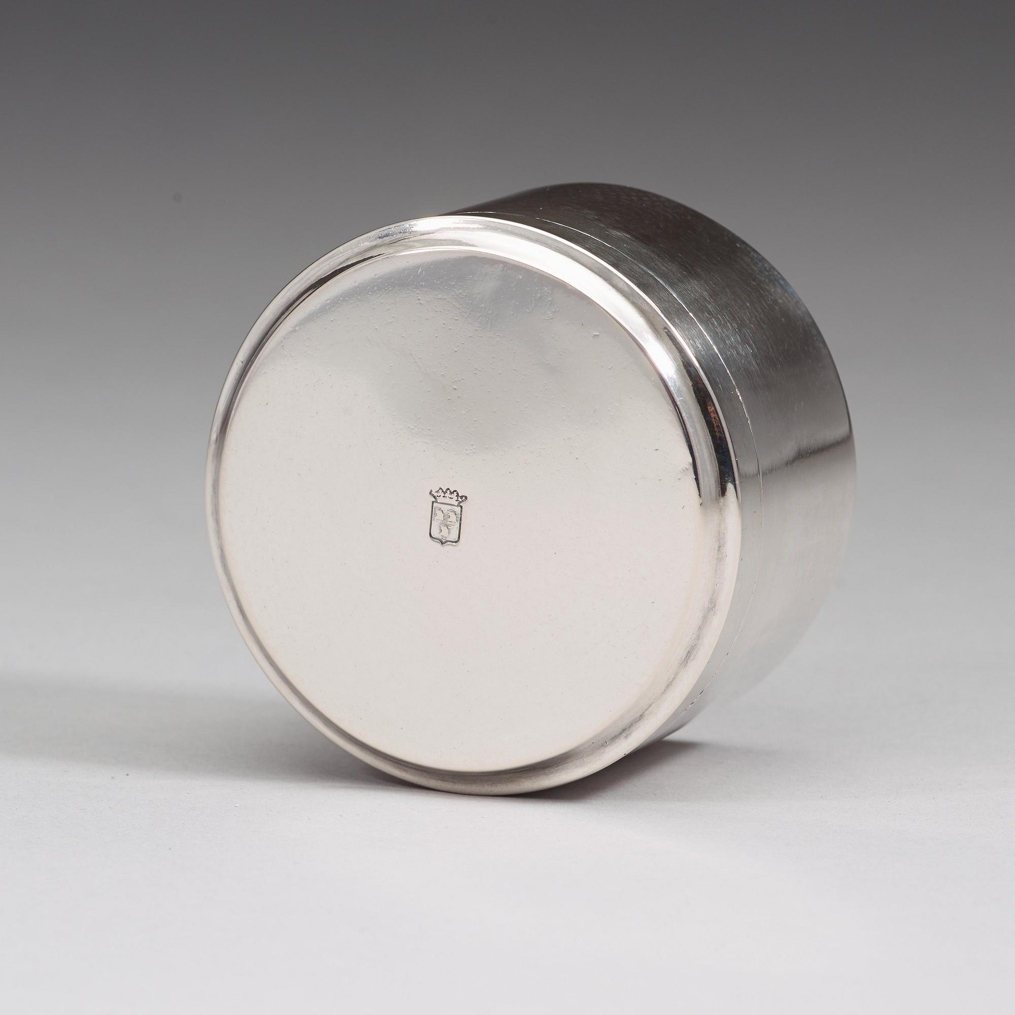 A Swedish 18th century silver box, marks of Arvid Floberg, Stockholm 1783.