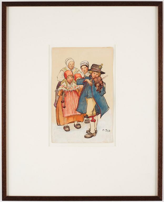 Aina Stenberg-Masolle, Boy playing the violin.