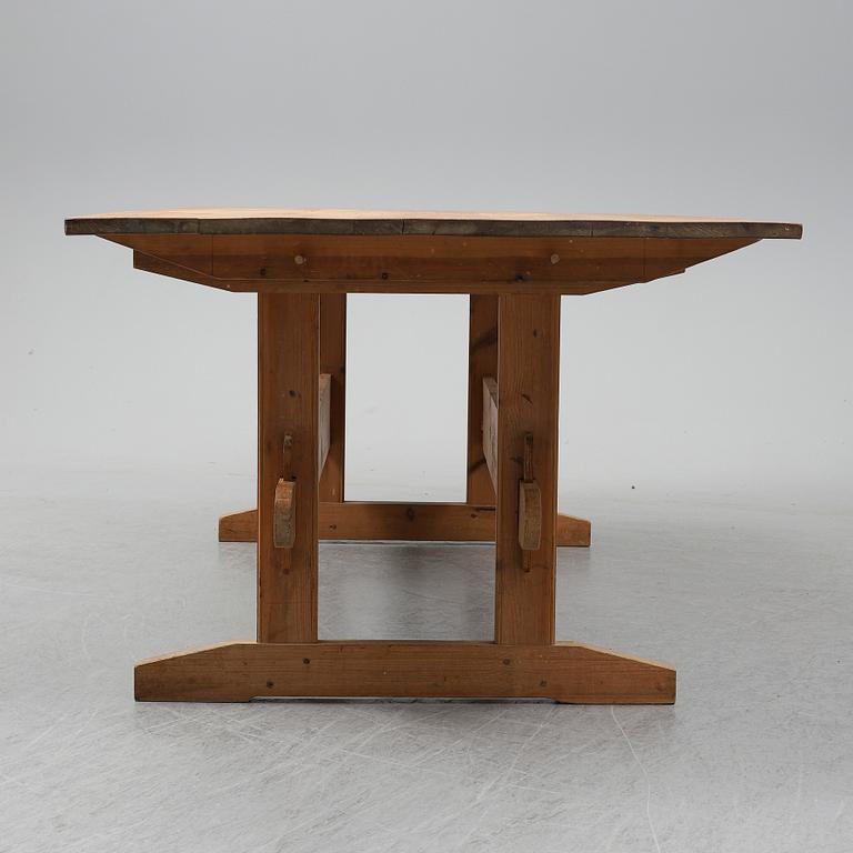 A pine table, second half of the 20th Century.