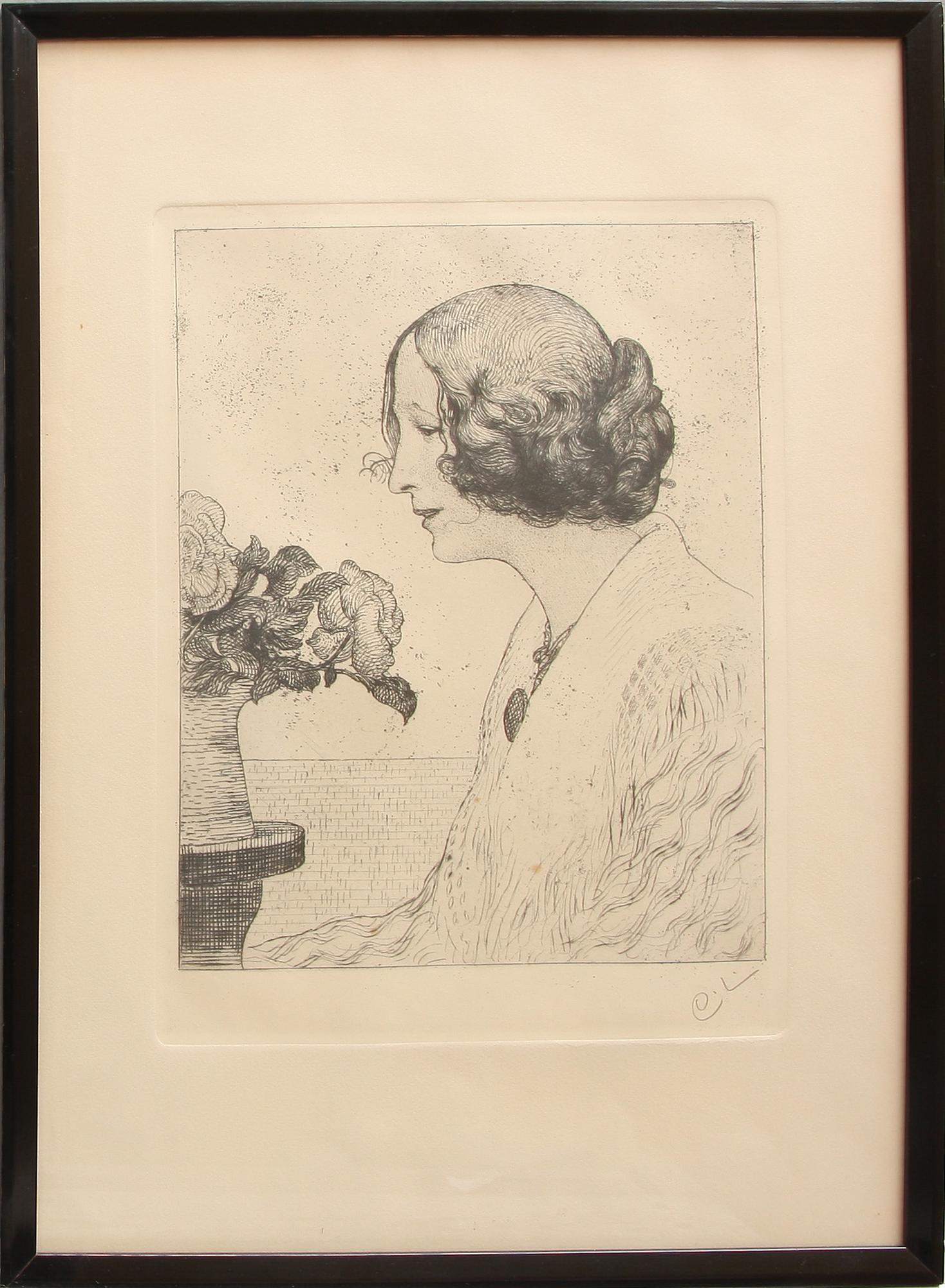 CARL LARSSON, etsning, sign.